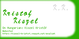 kristof kiszel business card