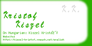 kristof kiszel business card